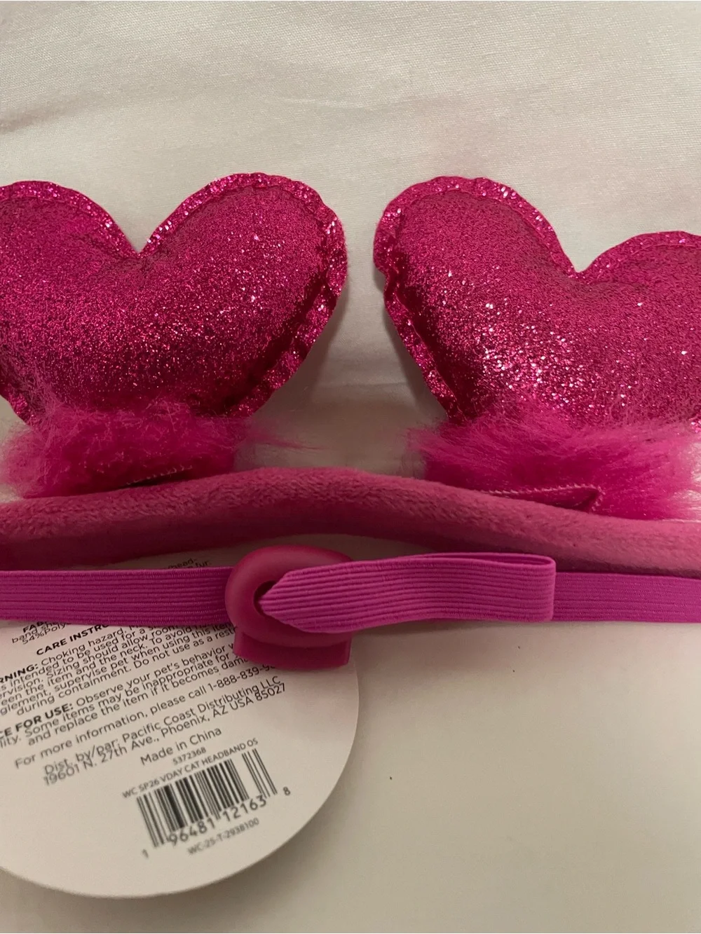 Cute Pink Glitter Heart for CATS head topper